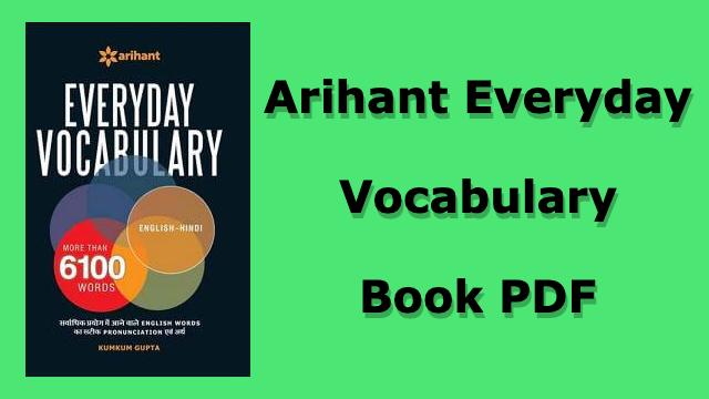 Arihant Everyday Vocabulary Book PDF